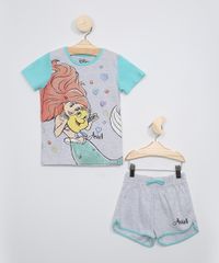 Pijama-Infantil-Ariel-com-Glitter-Manga-Curta-Cinza-Mescla-9966423-Cinza_Mescla_1