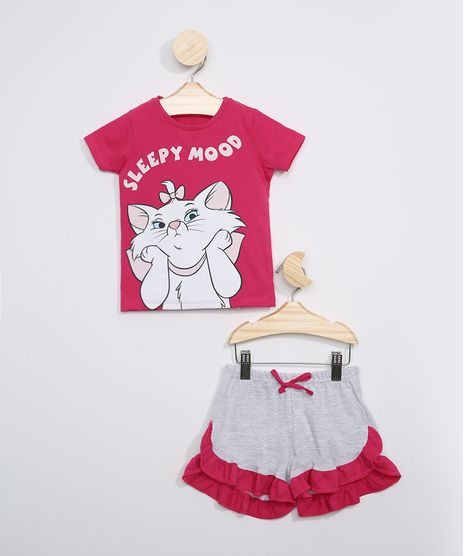 Pijama-Infantil-Marie--Sleepy-Mood--Manga-Curta-Pink-9966427-Pink_1
