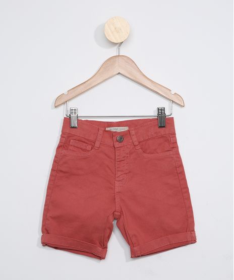 Bermuda-de-Sarja-Infantil-Reta-Coral-9980196-Coral_1