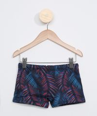Sunga-Infantil-Boxer-Estampada-Folhagem-com-Protecao-UV50--Azul-9973903-Azul_1