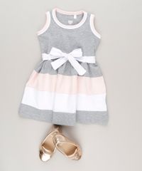 Vestido-com-Recortes-e-Laco-em-algodao---sustentavel-Cinza-Mescla-8714118-Cinza_Mescla_3