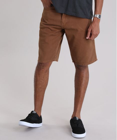short jeans marrom masculino