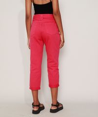 Calca-de-Sarja-Feminina-Mom-Cintura-Super-Alta-com-Cinto-Pink-9971223-Pink_2
