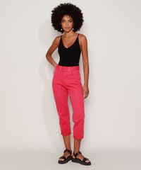 Calca-de-Sarja-Feminina-Mom-Cintura-Super-Alta-com-Cinto-Pink-9971223-Pink_3