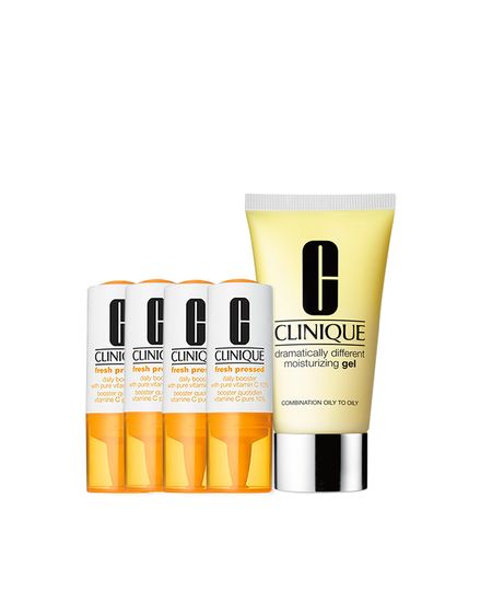 Kit Facial Clinique Fresh Pressed Vitamina C + Gel Hidratante Dramatically Different Moisturizing 50ml Menor preço em Kit Facial Clinique Fresh Pressed Vitamina C + Gel Hidratante Dramatically Different Moisturizing 50ml