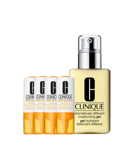 Kit Facial Clinique Fresh Pressed Vitamina C + Gel Hidratante Dramatically Different Moisturizing 125ml Menor preço em Kit Facial Clinique Fresh Pressed Vitamina C + Gel Hidratante Dramatically Different Moisturizing 125ml