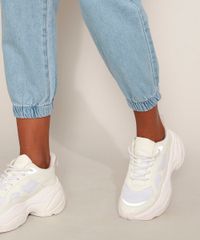 Calca-Jeans-Feminina-Jogger-Cintura-Alta-com-Bolsos-Azul-Medio-9594591-Azul_Medio_5