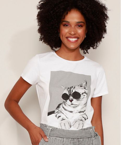 Blusa-Feminina-Gato-de-Oculos-Manga-Curta-Decote-Redondo-Off-White-9932685-Off_White_1