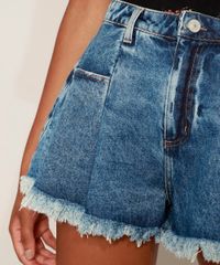 Short-Jeans-Feminino-Gode-Cintura-Alta-com-Pence-Barra-Desfiada-Azul-Escuro-9974818-Azul_Escuro_4