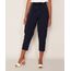 Calca-de-Crepe-Feminina-Carrot-Cintura-Alta-Alfaiatada-com-Cordao-e-Bolsos-Azul-Marinho-9975884-Azul_Marinho_1