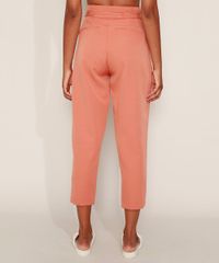 Calca-de-Crepe-Feminina-Carrot-Cintura-Alta-Alfaiatada-com-Cordao-e-Bolsos-Coral-9975884-Coral_2