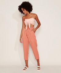 Calca-de-Crepe-Feminina-Carrot-Cintura-Alta-Alfaiatada-com-Cordao-e-Bolsos-Coral-9975884-Coral_3
