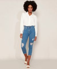 Calca-Jeans-Feminina-Sawary-Cropped-Super-Lipo-Cintura-Alta-Destroyed-com-Barra-Dobrada-Azul-Medio-9980180-Azul_Medio_3