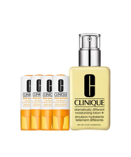 Kit Facial Clinique Fresh Pressed Vitamina C + Hidratante Dramatically Different Moisturizing Lotion 125ml Menor preço em Kit Facial Clinique Fresh Pressed Vitamina C + Hidratante Dramatically Different Moisturizing Lotion 125ml