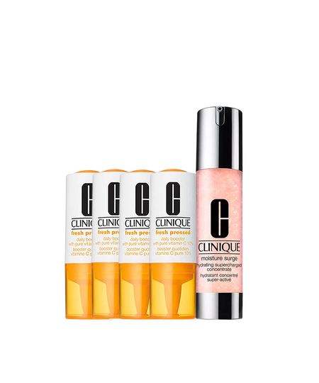 Kit Facial Clinique Fresh Pressed Vitamina C + Hidratante Moisture Surge Supercharged Menor preço em Kit Facial Clinique Fresh Pressed Vitamina C + Hidratante Moisture Surge Supercharged