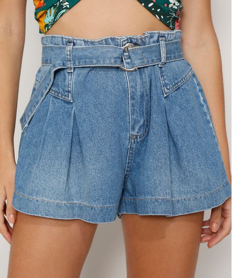 Short-Jeans-Feminino-Sawary-Gode-Cintura-Alta-com-Cinto-Azul-Medio-9980165-Azul_Medio_1