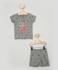 Pijama-Infantil-Brandili-Estampado-Estrelas--Sleepysaurus--Manga-Curta-Cinza-Mescla-9968096-Cinza_Mescla_1