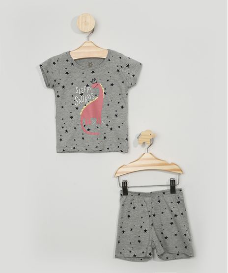 Pijama-Infantil-Brandili-Estampado-Estrelas--Sleepysaurus--Manga-Curta-Cinza-Mescla-9968096-Cinza_Mescla_1
