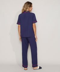 Pijama-Feminino-Camisa-com-Vivos-Manga-Curta-Azul-Marinho-9970141-Azul_Marinho_2
