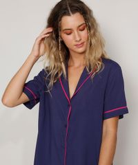Pijama-Feminino-Camisa-com-Vivos-Manga-Curta-Azul-Marinho-9970141-Azul_Marinho_3