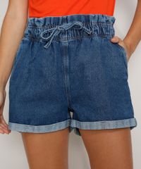 Short-Jeans-Feminino-Clochard-Cintura-Super-Alta-com-Barra-Dobrada-Azul-Escuro-9981700-Azul_Escuro_1