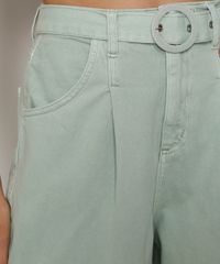 Calca-de-Sarja-Feminina-Baggy-Cintura-Super-Alta-com-Cinto-Verde-Claro-9981899-Verde_Claro_4