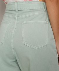 Calca-de-Sarja-Feminina-Baggy-Cintura-Super-Alta-com-Cinto-Verde-Claro-9981899-Verde_Claro_5