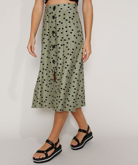 Saia-Feminina-Midi-Texturizada-Estampada-de-Poa-com-Botoes-Verde-9966738-Verde_1 Saia-Feminina-Midi-Texturizada-Estampada-de-Poa-com-Botoes-Verde-9966738-Verde_1