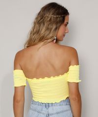 Top-Cropped-Feminino-Ombro-a-Ombro-Texturizado-Manga-Curta-Amarelo-Neon-9982609-Amarelo_Neon_2