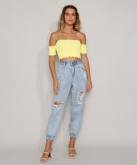Top-Cropped-Feminino-Ombro-a-Ombro-Texturizado-Manga-Curta-Amarelo-Neon-9982609-Amarelo_Neon_3