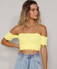 Top-Cropped-Feminino-Ombro-a-Ombro-Texturizado-Manga-Curta-Amarelo-Neon-9982609-Amarelo_Neon_6