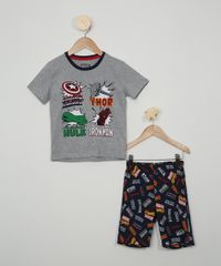 Pijama-Infantil-Os-Vingadores-Manga-Curta-Cinza-Mescla-9973718-Cinza_Mescla_1