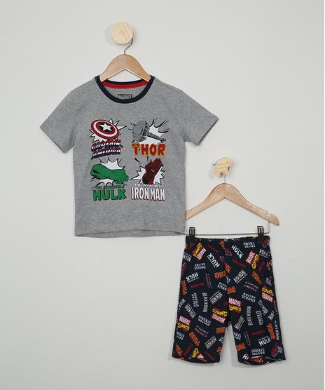 Pijama-Infantil-Os-Vingadores-Manga-Curta-Cinza-Mescla-9973718-Cinza_Mescla_1