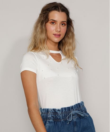 Camiseta-Feminina-Basica-Choker-com-Perolas-Manga-Curta-Off-White-9973887-Off_White_1