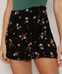 Short-Saia-Feminino-Cintura-Alta-Transpassado-Estampado-Floral-Preto-9969466-Preto_1