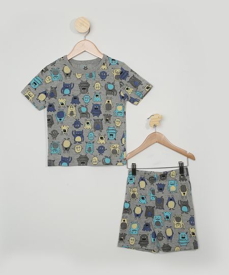 Pijama-Infantil-Brandili-Estampado-Monstrinhos-Manga-Curta-Cinza-Mescla-9968141-Cinza_Mescla_1