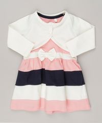 Vestido-com-recortes-e-laco---Bolero-Off-white-em-algodao---sustentavel--Rosa-9048217-Rosa_1