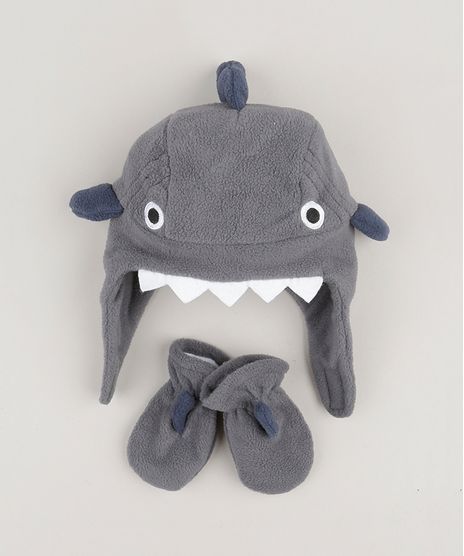 Kit-de-Gorro---Luva--Tubarao--em-Plush-Cinza-8865070-Cinza_1