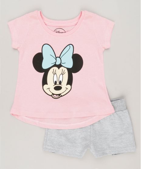 Conjunto-Minnie-de-Blusa-Rosa---Short-em-moleton-Cinza-Mescla-9083804-Cinza_Mescla_1