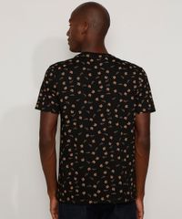 Camiseta-Masculina-Estampada-Floral-com-Bolso-em-Suede-Manga-Curta-Gola-Careca-Preta-9966703-Preto_4