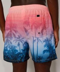 Short-Masculino-Estampado-de-Coqueiros-com-Degrade-e-Bolsos-Rosa-9975599-Rosa_4