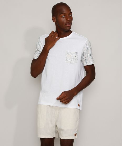Camiseta-Masculina-com-Bolso-e-Manga-Curta-Estampados-de-Folhagem-Gola-Careca-Off-White-9971605-Off_White_1