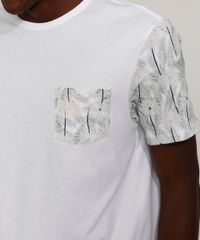 Camiseta-Masculina-com-Bolso-e-Manga-Curta-Estampados-de-Folhagem-Gola-Careca-Off-White-9971605-Off_White_2