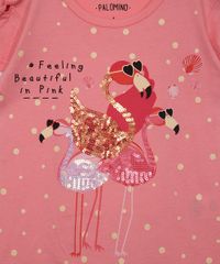 Blusa-Infantil-Flamingos-com-Paete-Manga-Curta--Coral-9968393-Coral_2
