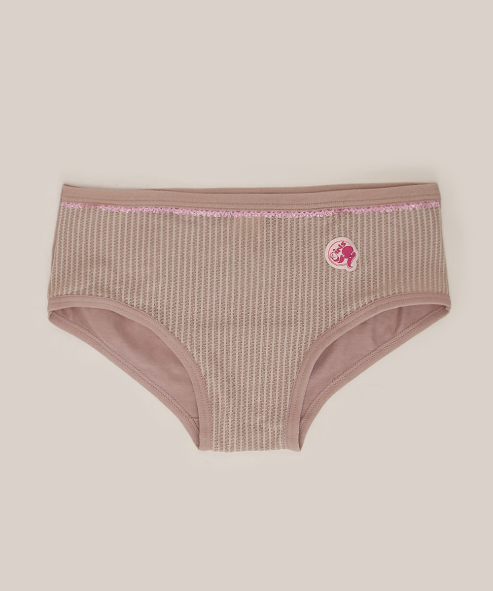 Calcinha Juvenil Love Secret Boyshort Bege