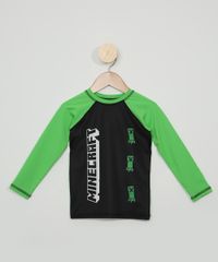 Blusa-de-Praia-Infantil-Raglan-Minecraft-com-Protecao-UV50--Verde-9966207-Verde_1