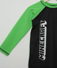 Blusa-de-Praia-Infantil-Raglan-Minecraft-com-Protecao-UV50--Verde-9966207-Verde_4