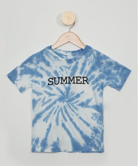 Camiseta-Infantil-Estampada-Tie-Dye--Summer--Manga-Curta-Azul-Claro-9969687-Azul_Claro_1