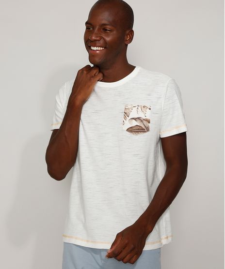 Camiseta-Masculina-com-Bolso-Estampado-de-Folhagem-Manga-Curta-Gola-Careca-Off-White-9966054-Off_White_1