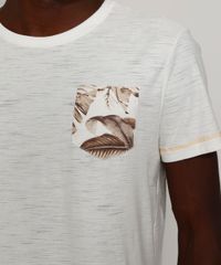 Camiseta-Masculina-com-Bolso-Estampado-de-Folhagem-Manga-Curta-Gola-Careca-Off-White-9966054-Off_White_2